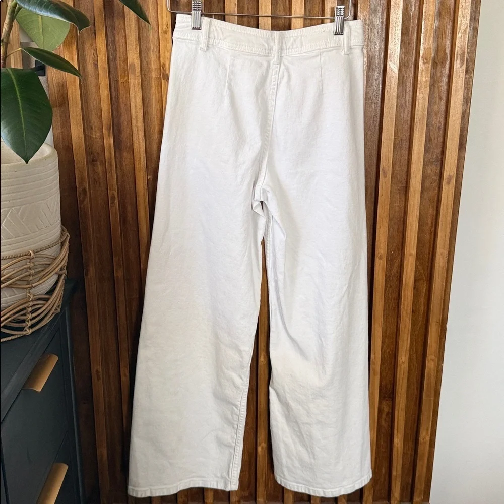Zara Kids / adult Petite High Rise White Wide Leg Pants. Size 13-14